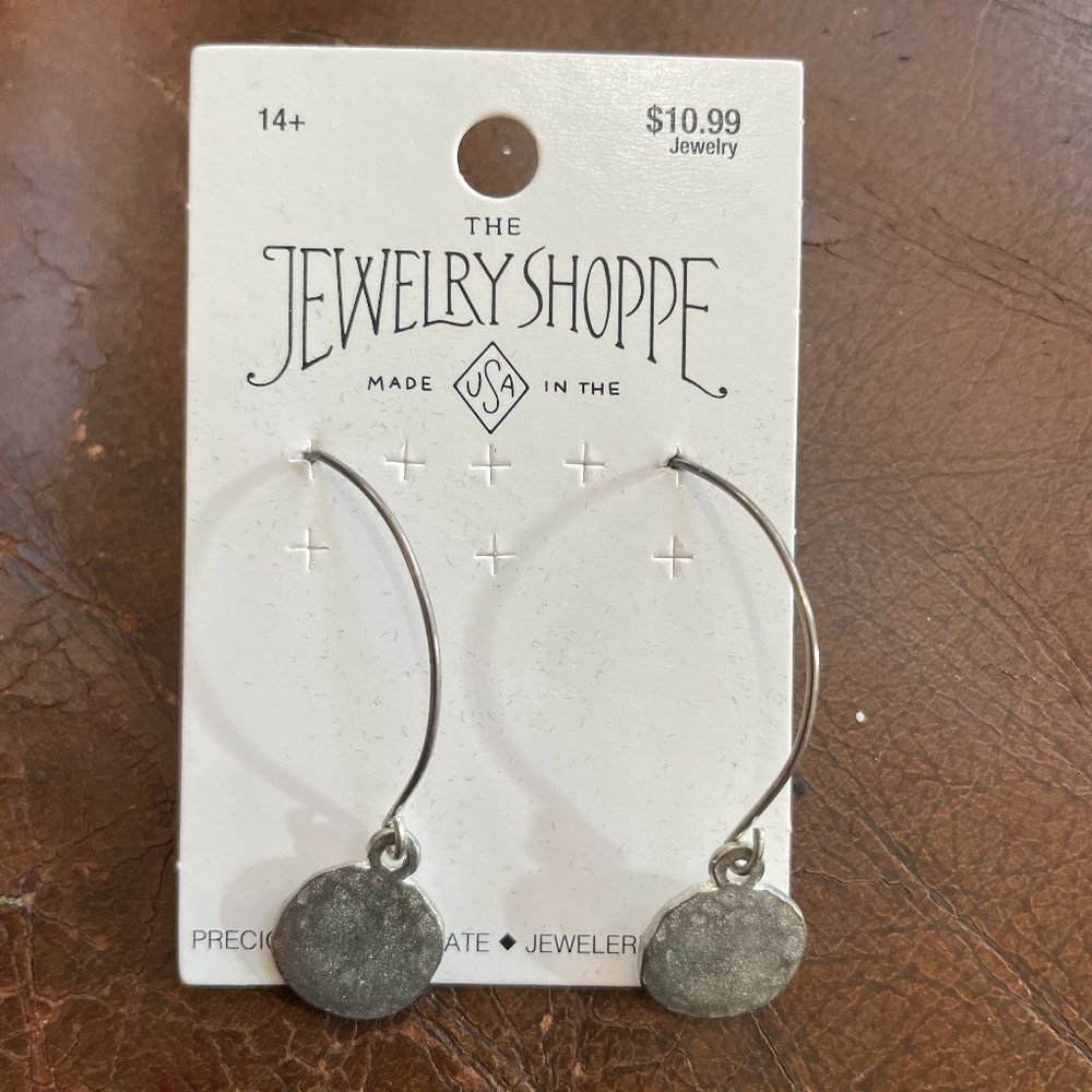Women's Silver Plate Disk Earrings